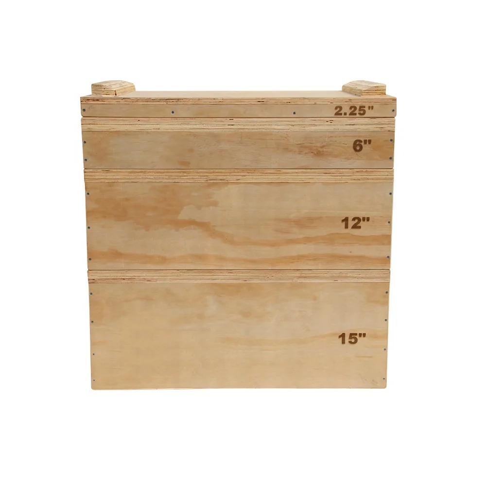China Fitness Cross Gym Adjustable Wooden Plyo Jump Box/ Wood Plyometric Box Sets