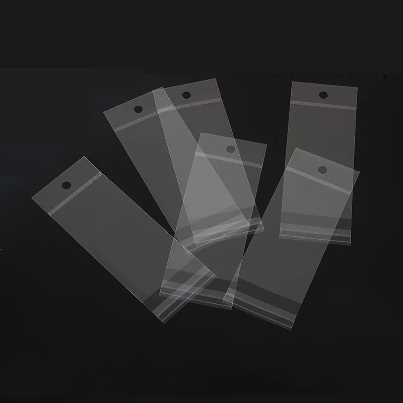 2.76inch 7cm crystal clear packaging bag with hanging holes