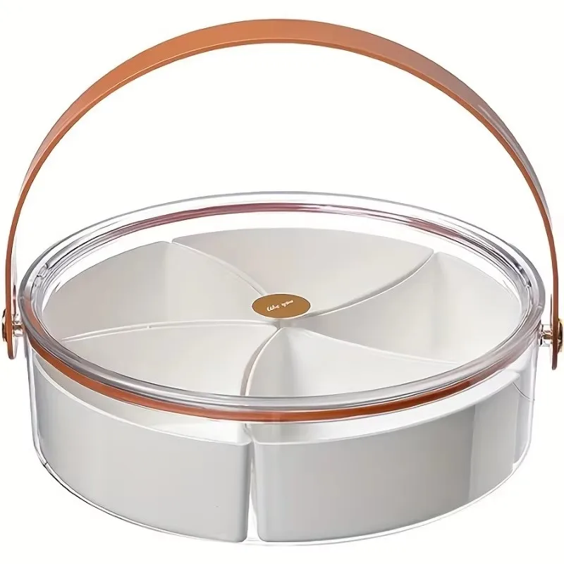 Portable Snack Organizer Charcuterie Serving Tray with Lid Handle for Fresh, Tasty Snacks at Parties Picnics, Home Entertaining