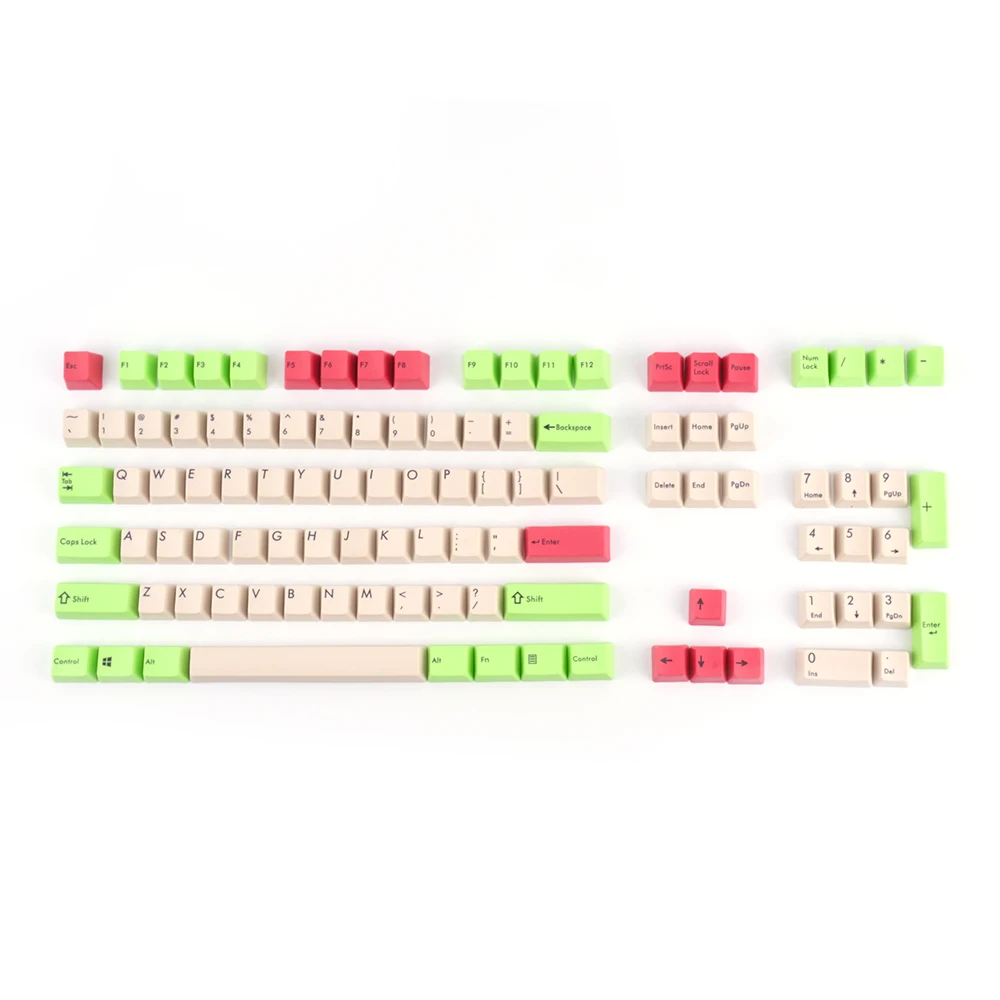 Keycaps PBT Dye Sub Custom Keycaps Set OEM Mechanical Keyboard 104 Carbon Green Red