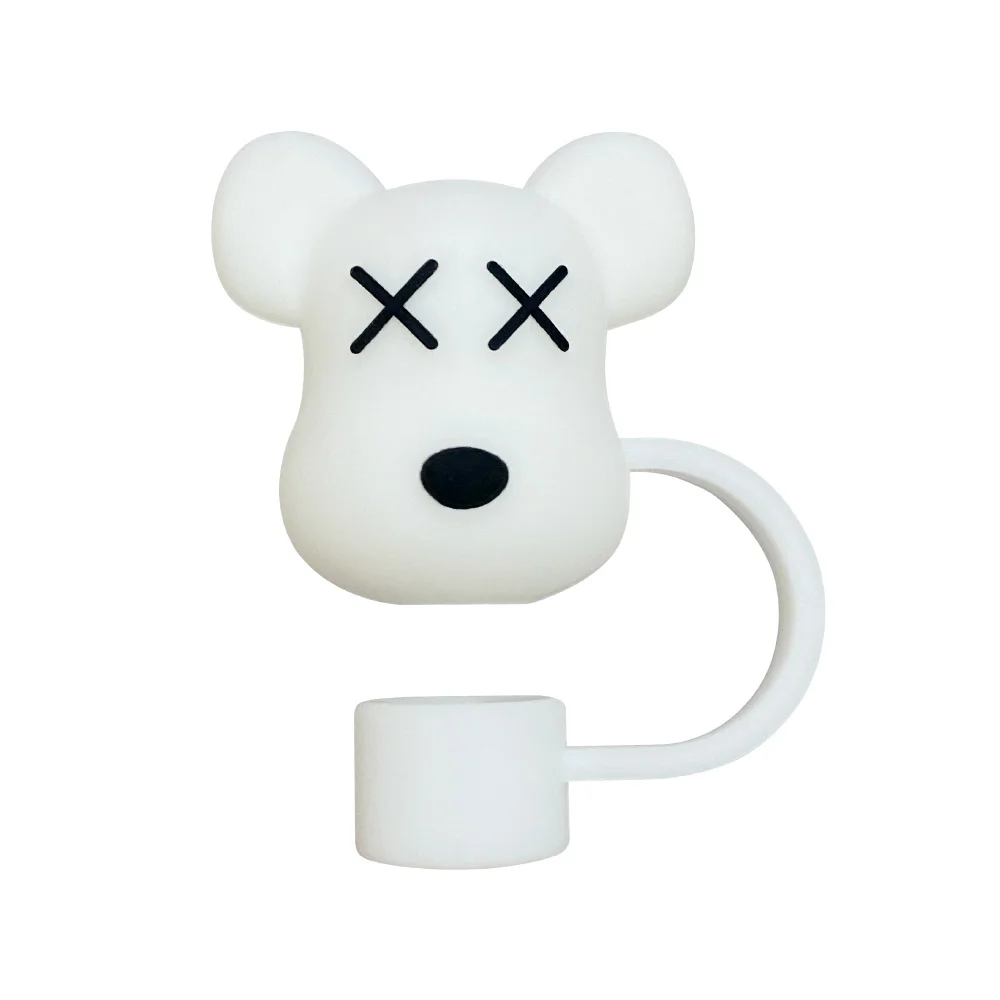 Custom 10mm 3D Silicone Straw Toppers Straw Cover Reusable Tumbler Party Accessories Tips Cap Straw Cover