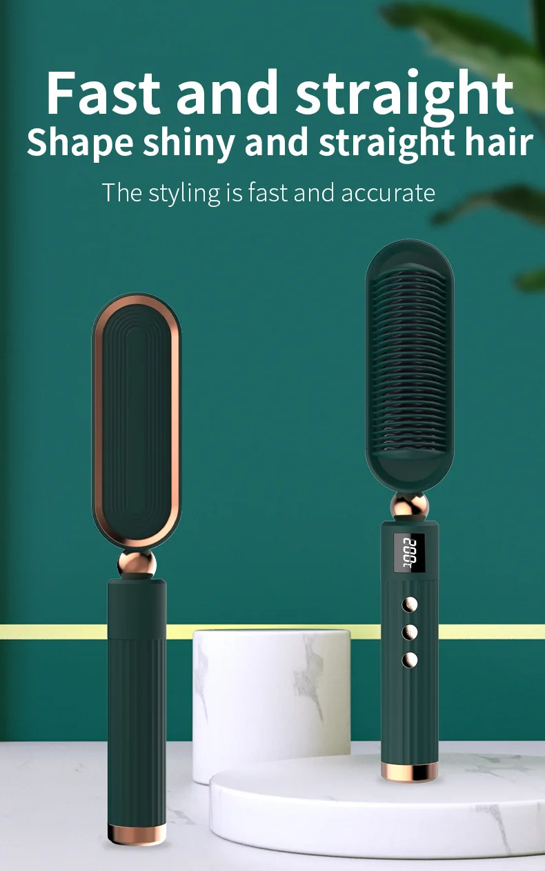 AIWO Wholesale  Ionic Flat Iron Hot Hair Straightening Hair Straightener Comb Accept Customized Private Label