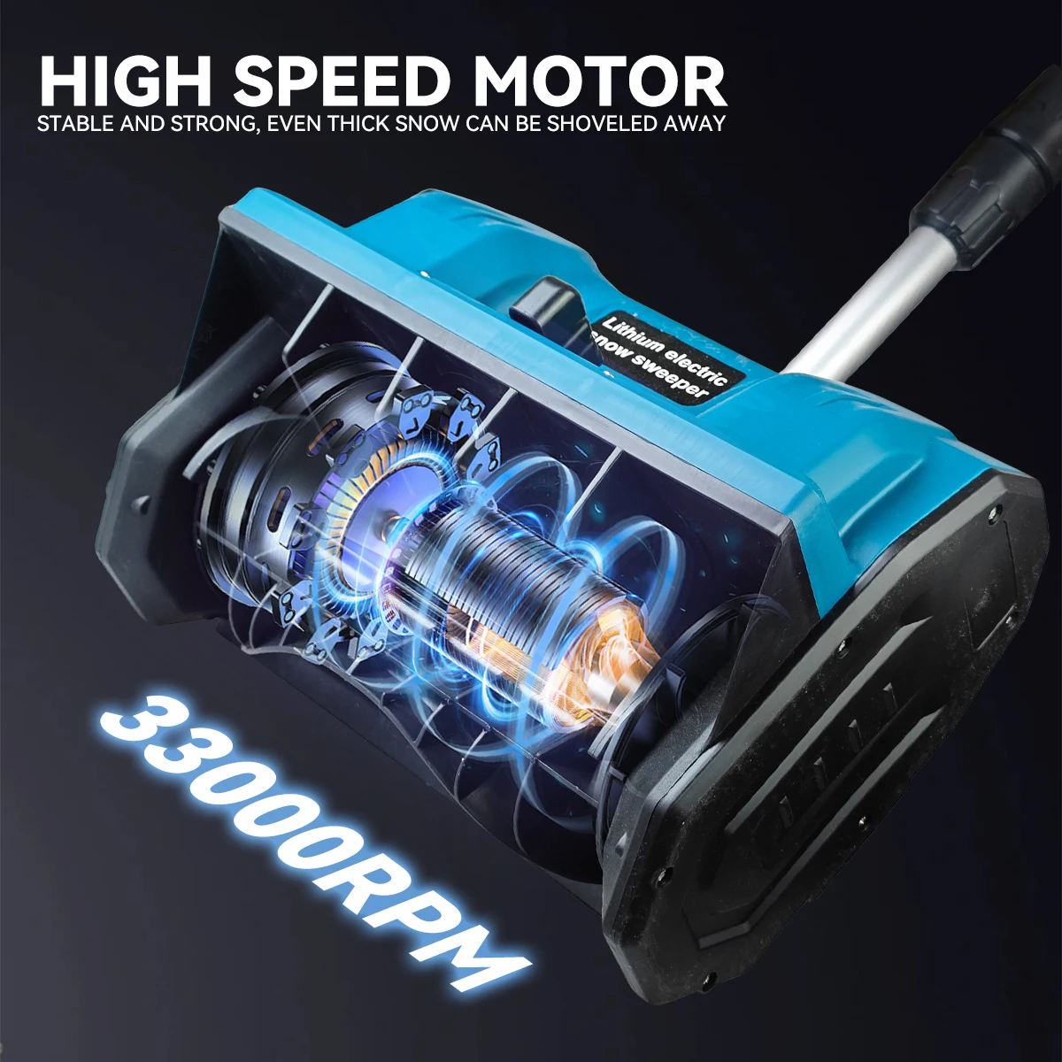 20V Lithium-Ion Cordless Snow Blower Electric Snow Thrower with 2Ah Battery and 1 Hour Fast Charger