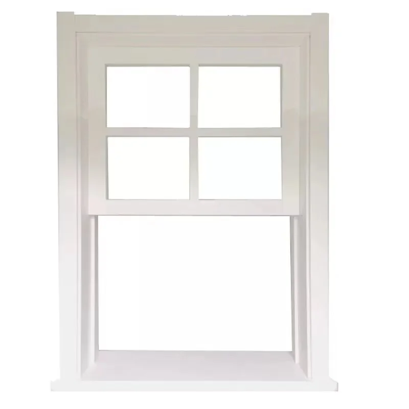 Solid wood  up and down sliding window American style double hung window with grille design