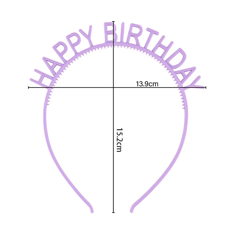 New style wedding party decoration wearing plastic headband happy birthday letter headband