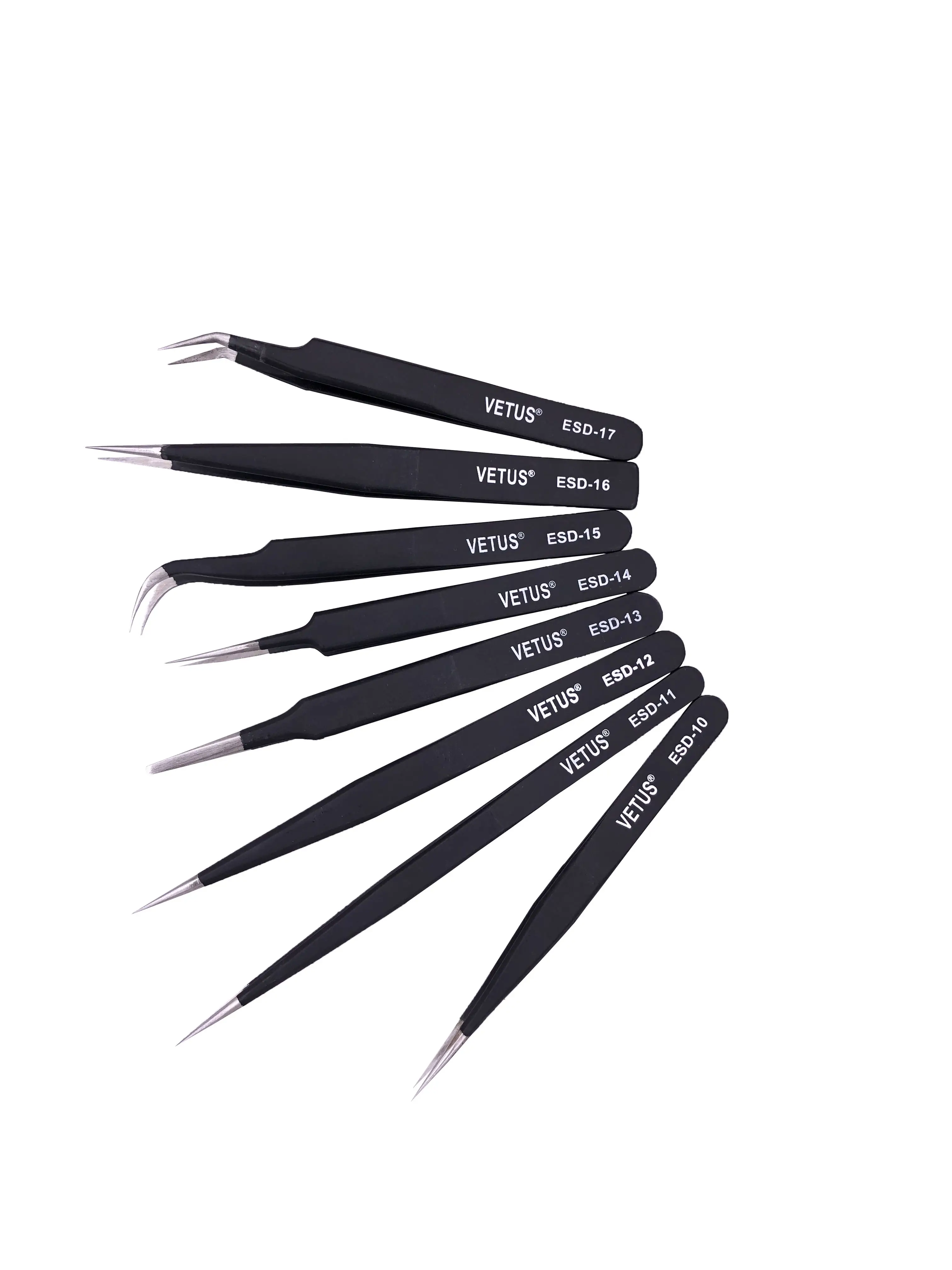 Custom Original Stainless Steel Antistatic Pointed Tweezer Vetus Tweezers Assembly Tools ESD Tweezer