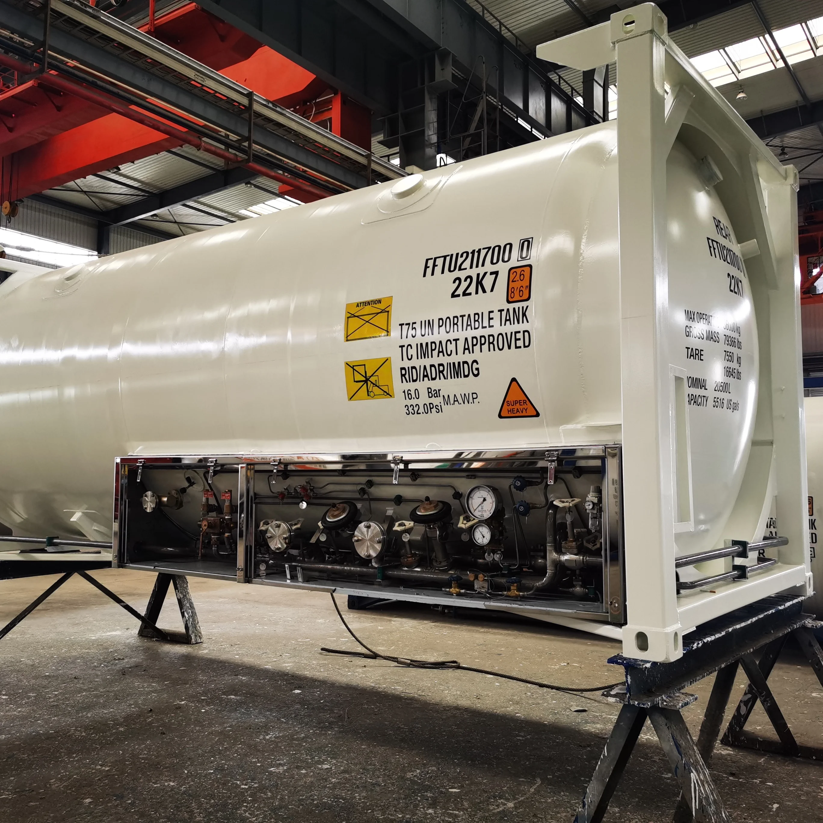 Cryogenic 20M3 T75 Liquid Oxgen Nitrogen CO2 LNG ISO Container Tank