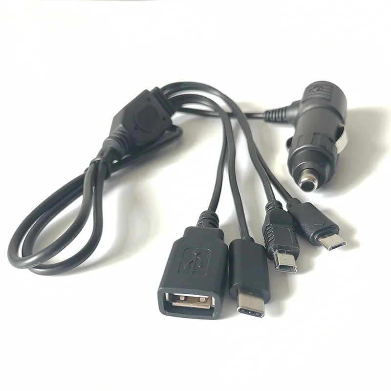 Электронный с двумя портами USB для подключения ЖК-дисплея к порту Тип адаптер питания розетки машинная Зажигалка для сигарет USB 4 выход 1 силовой кабели для передачи данных 4 выход 1 зарядный кабель