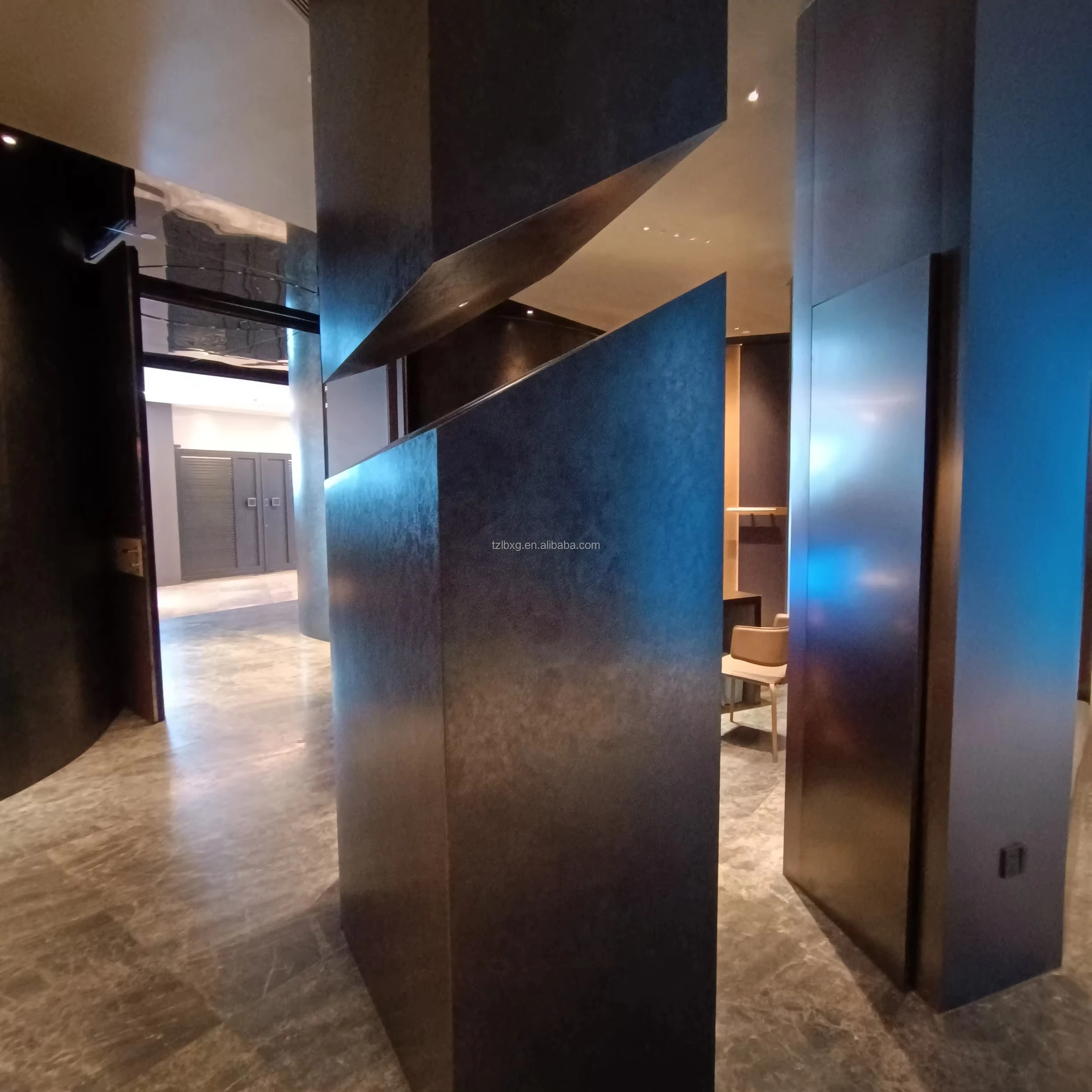 Decorative Board KTV Ceiling Hotel Clubhouse Background Wall TZL Stainless Steel Retro Background Wall