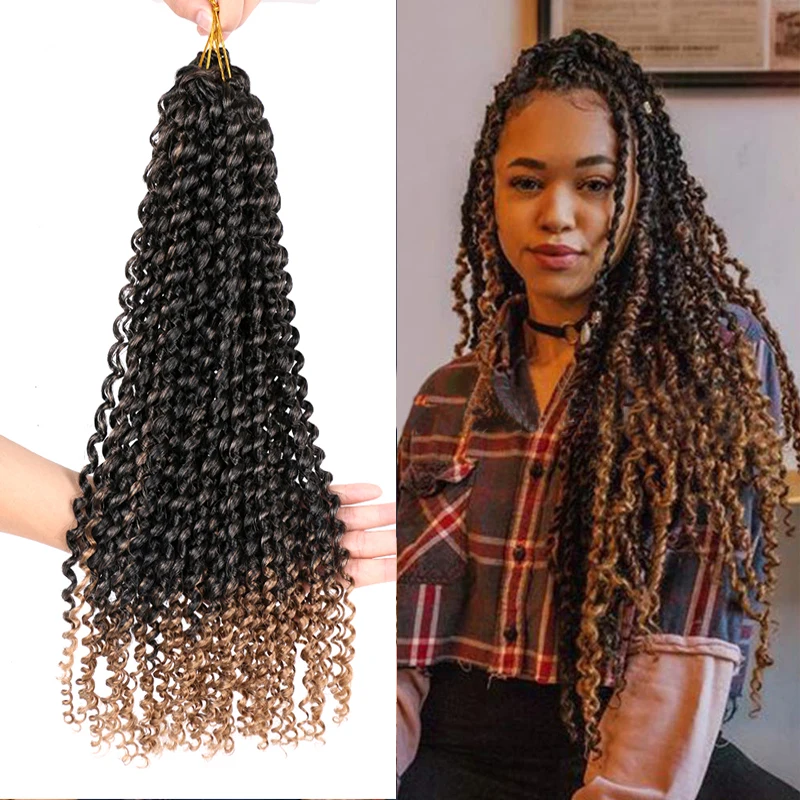 Beauty synthetic fiber hair Water wave Passion Twist braids 18 inch 22 strands 80g Crochet Hair