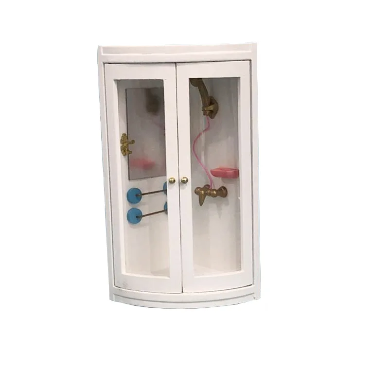 Doll-house Miniature 1 12 Scale White Bathroom Shower Room Furniture Simulation