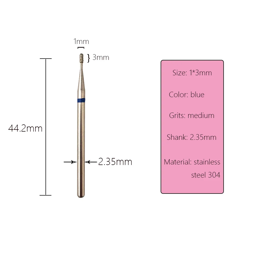 APROMS Diamond Nail Drill Bits 12 Type High Quality Round Barrel Cuticle Callus Milling Cutter Electric Manicure Drill Accessory