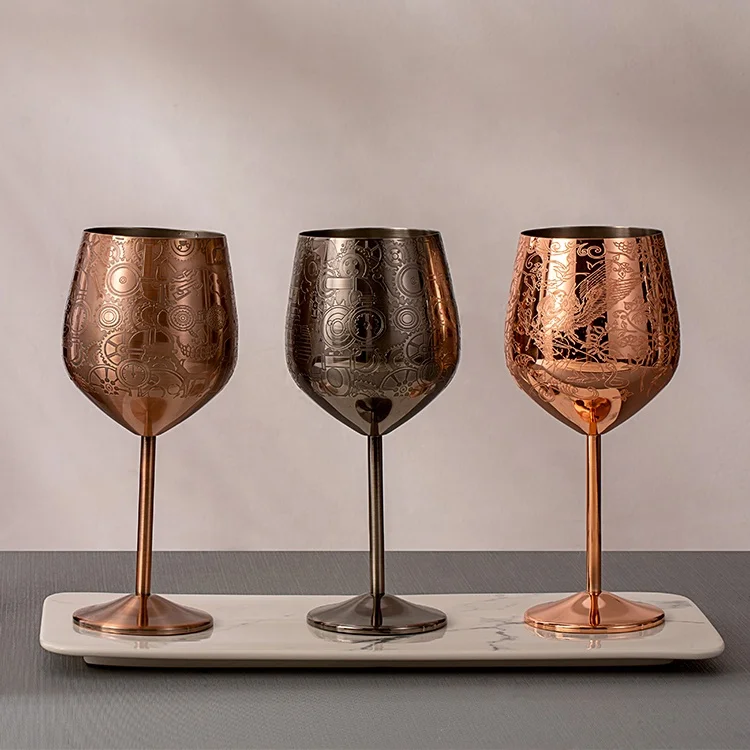 High Quality Custom Big Size Wine Glass Stainless Steel Large Wine Glasses