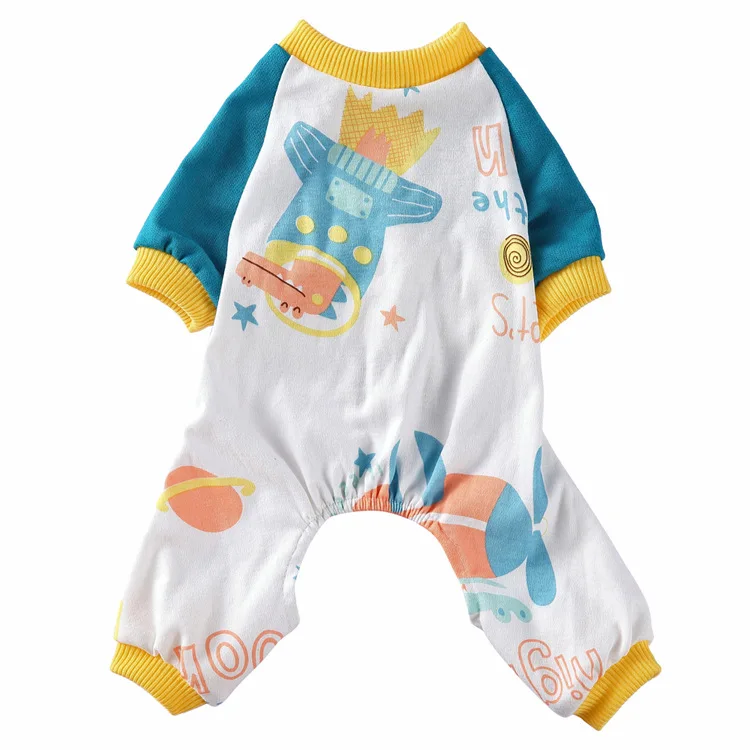 Printed four-leg knit pet pajamas dog apparel pet clothes wholesale dog clothes
