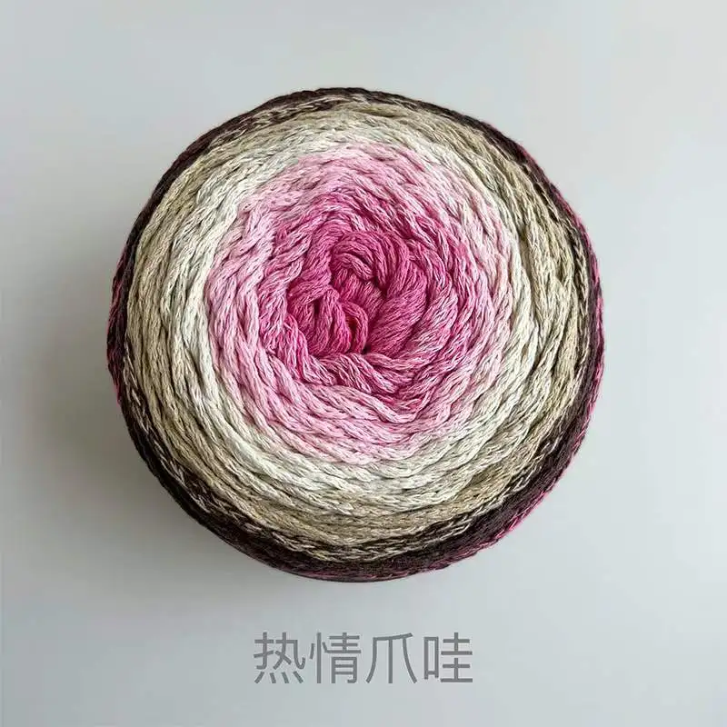 flower bud yarn hollow cotton colored 250g segment dyed cake yarn DIY Hand Crocheted bag hat rainbow yarn