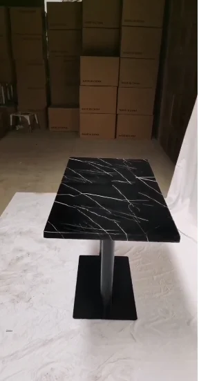 Durable Simple Design Black Coffee Table Commonly Used Restaurant Coffee Shop Marble Coffee Table Rectangle
