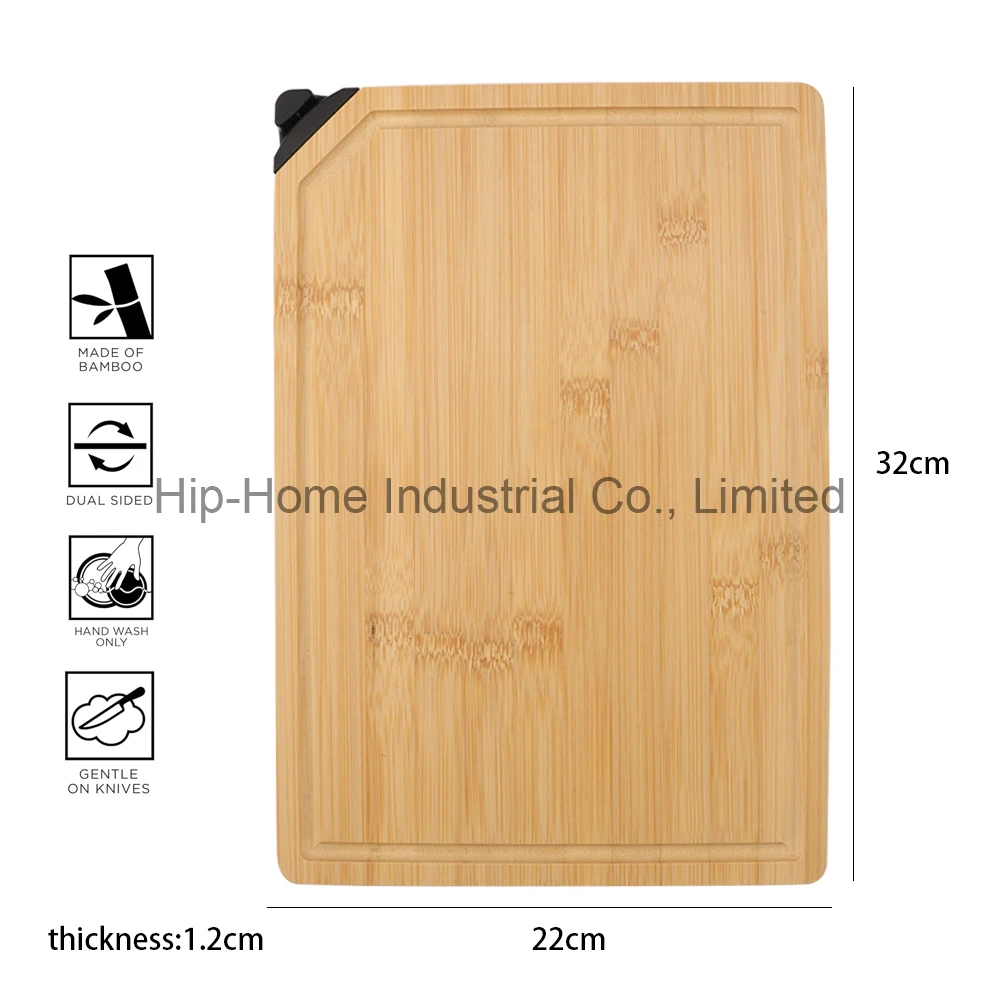 KITCHENCARE Natural Bamboo Chopping Block Kitchen Bamboo Cutting Board with Knife Sharpener