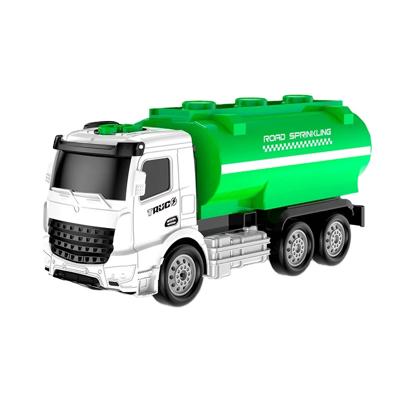 LONGXI road sprinkler truck car toys Engineer vehicle plastic toy cars Electric trash truck 1/16 with 4D light & music