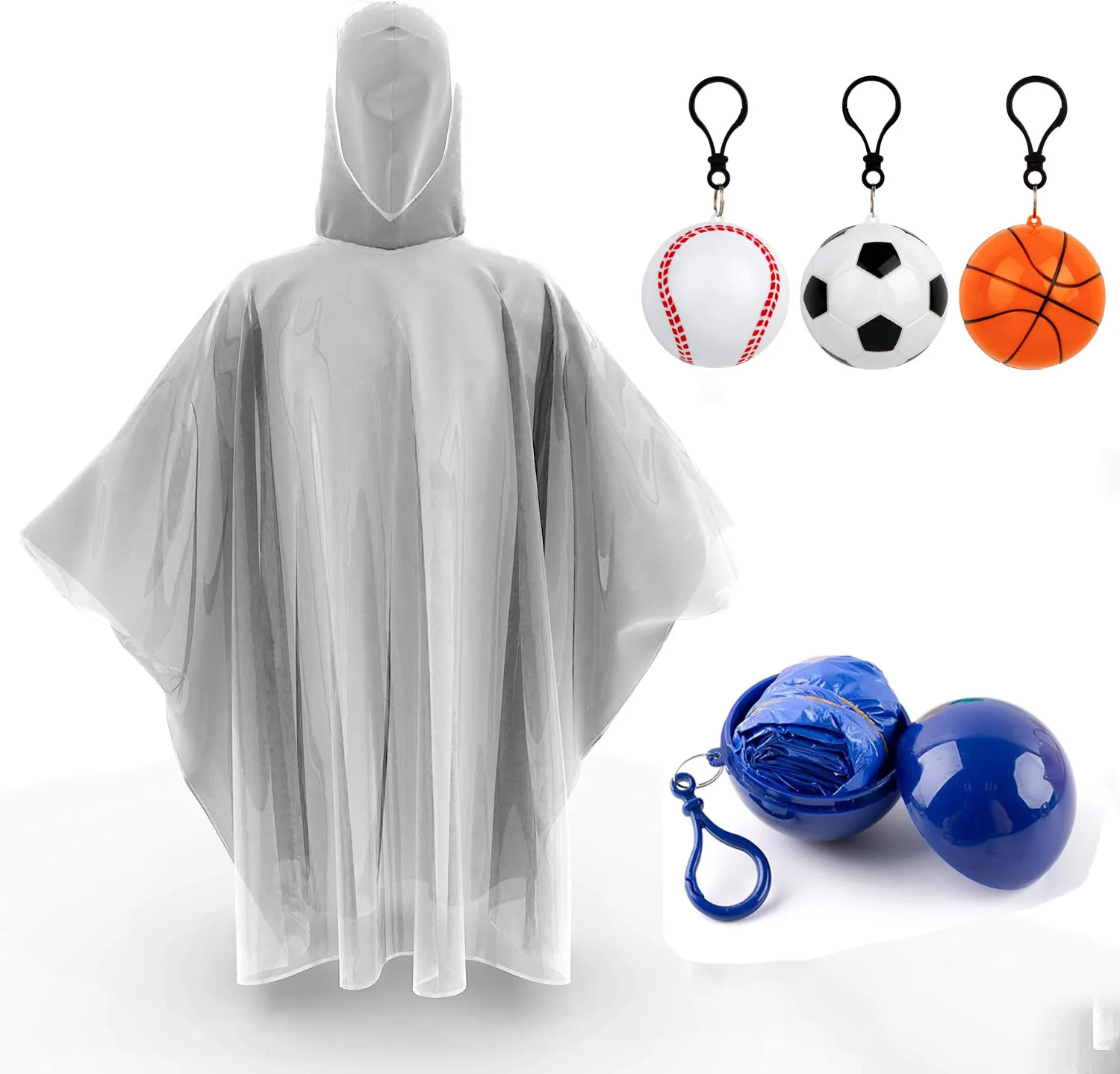 Hot Sell Disposable Raincoat Key Ball Portable PE Poncho for Concert