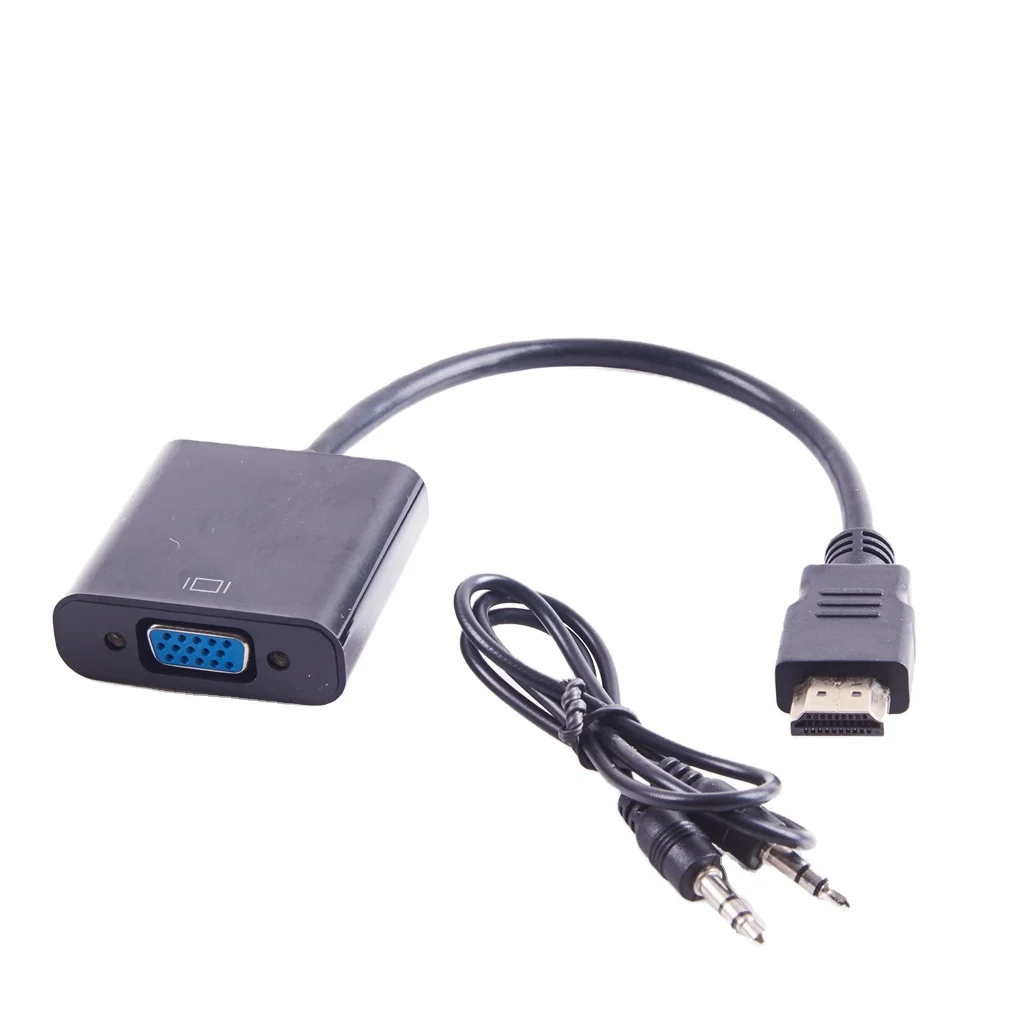 VGA to HDTV adapter converter with audio cable