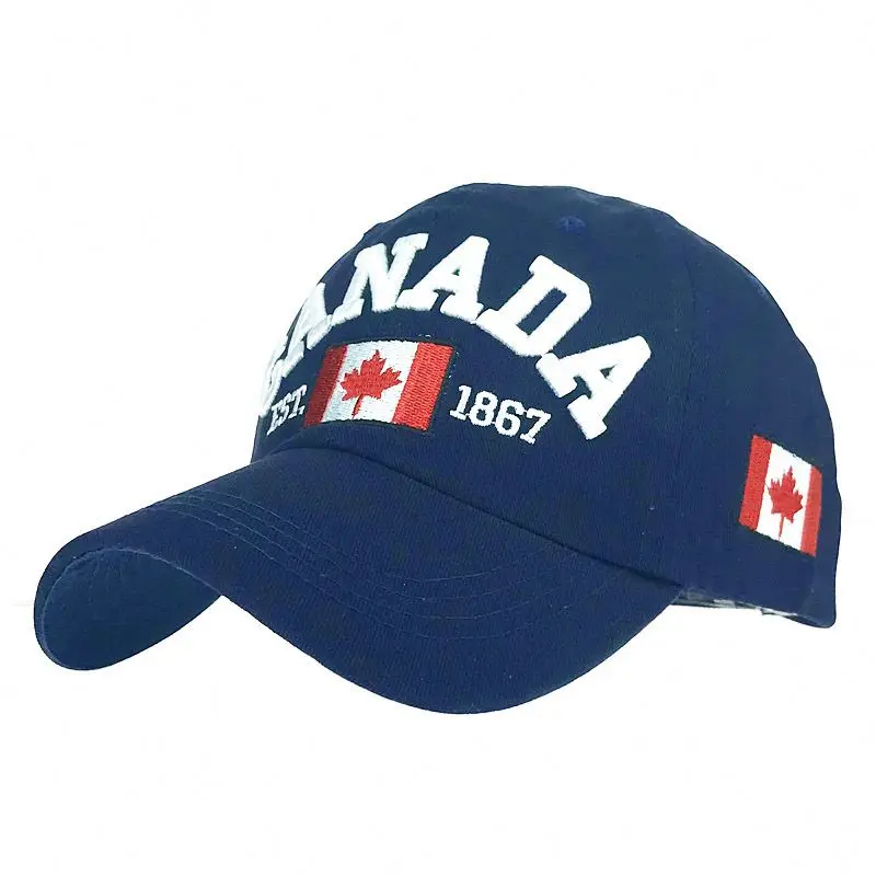 Outdoor Sports Hat Hot Sale Hip Hop Maple Leaf Letter Baseball Hat Adult Cotton 3D Embroidery Canada Flag Baseball Hats
