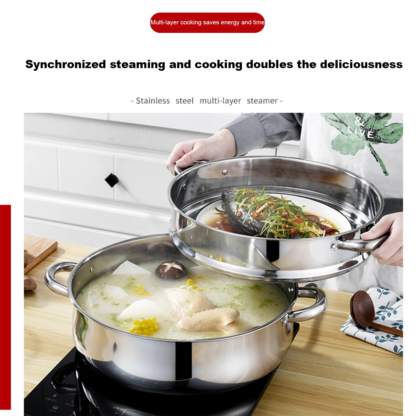Ideal for Commercial Use Stainless Steel Pot High Efficiency Quick Steamer Pot Fast and Even Cooking Quick Steamer Pot