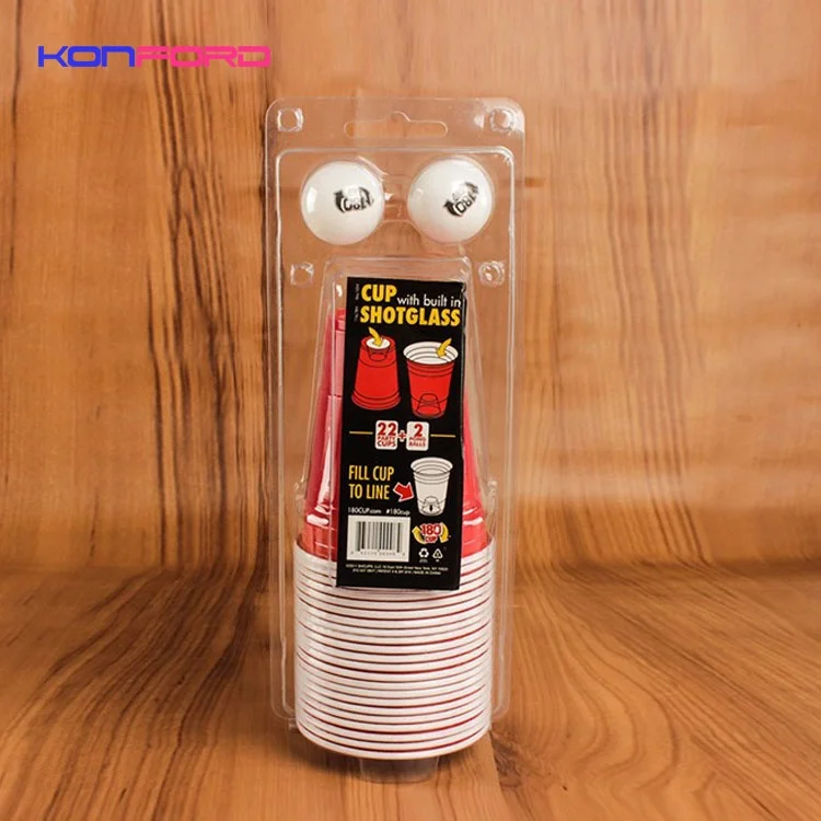 22 чашки, 2 шара, набор для пива и понга с заводским логотипом, производство OEM, блистерная коробка, набор для пива, пинг-понга