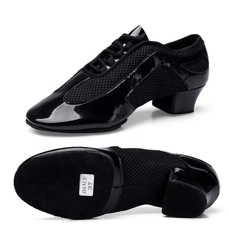 ZMX01C Cross Border Leather Mesh Cloth Latin Shoes Ballroom Dance Square Dance Sailor Dance Shoes For Women