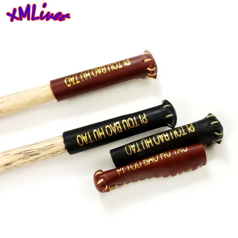 xmlivet black/brown leather Snooker cue tip protectors High quality leather Pool tip protectors 9-10mm cues