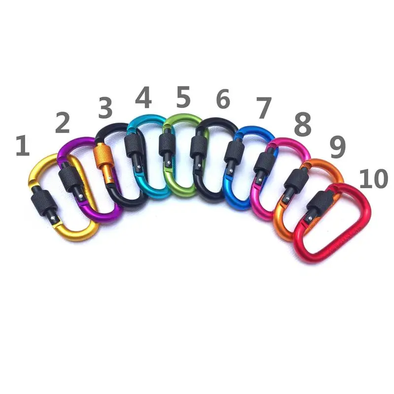 High Quality Thickened 8Cm Lock D-Type Mountaineering Buckle Quick Hanging Nut Buckle Aluminum Alloy Backpack Buckle