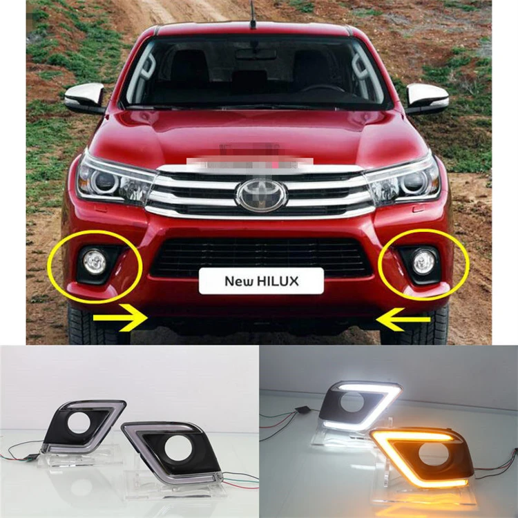 Turn Signal fog lamp led Daytime Running Lights DRL  For Toyota REVO Hilux VIGO 2015 2016