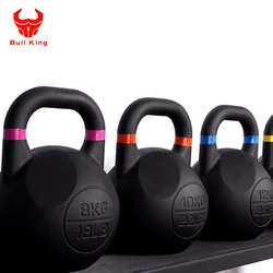 35 mm handle 4-48 kg Powder Coated VF Competition Cast Iron Kettlebells with Color Strip for Commercial Gym