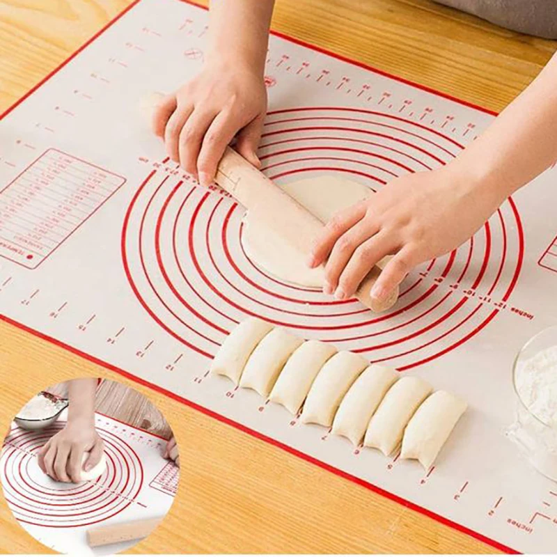 Various sizes at will silicone cooking mat non-stick heat resistant dumpling dough rolling mat perfect for knead mat