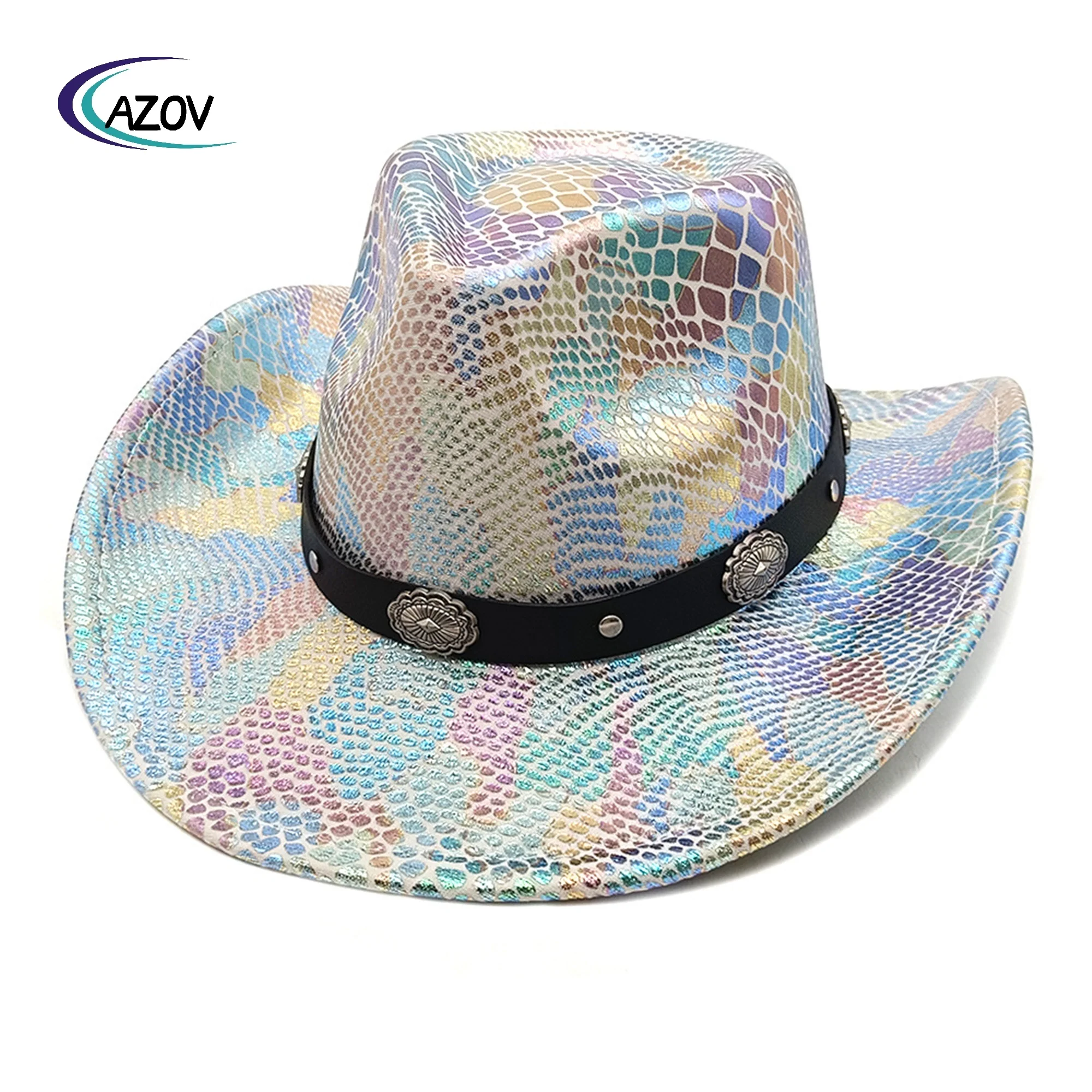 Colorful Cowboy Hat rainbow Carnival Party Hat Festival Decoration Topper Halloween Dress up Cowboy Hat