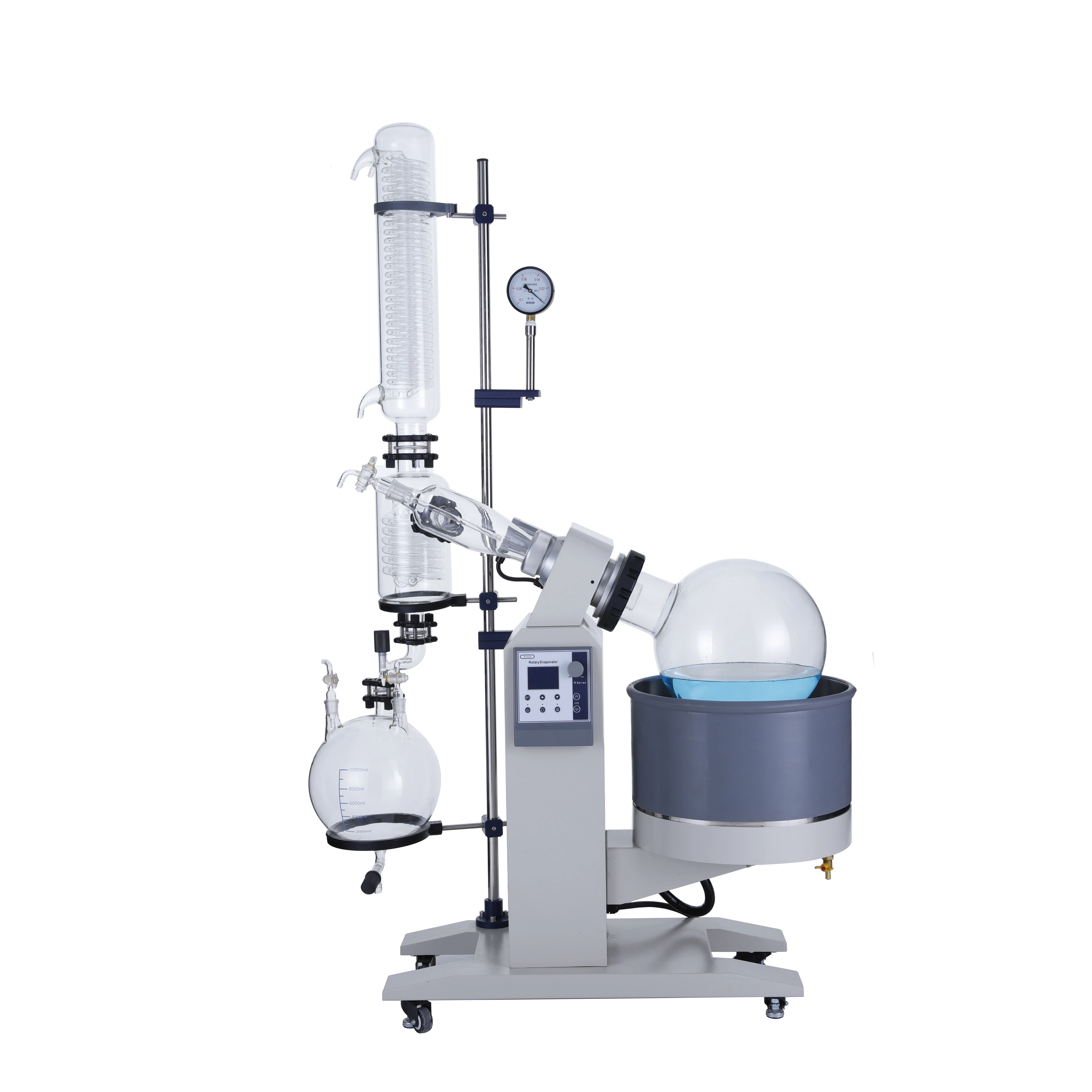 Прямая продажа с завода, аппарат для удаления растворителей, ЖК-цифровой Автоматический подъемный пилотный завод, роторный испаритель 20 л