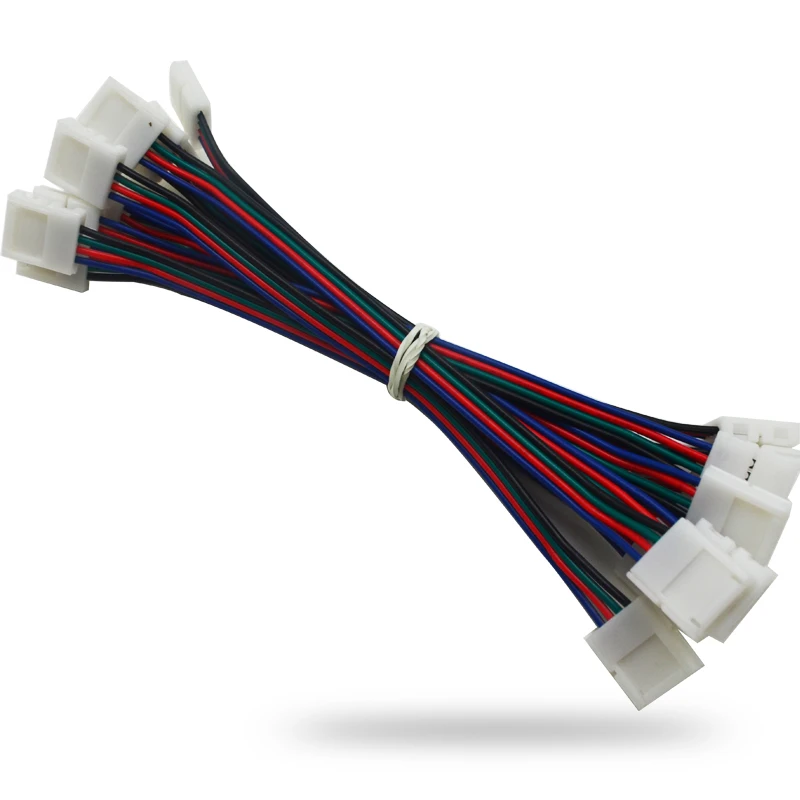 LED Strip Connector 4 Pin 10mm Width Solderless Extension Cable Wire Lighting Accessories for SMD 5050 LED Strip RGB