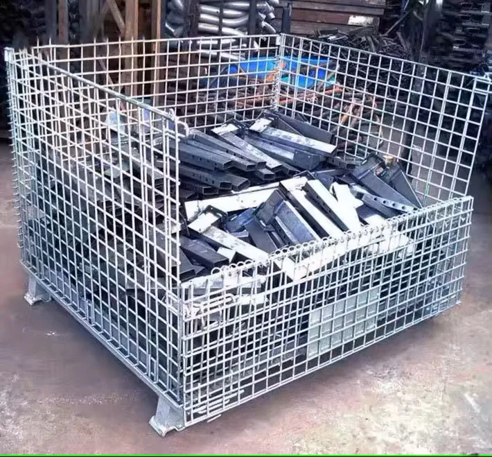 Custom Size Fold Gas Cylinder Stacked Wire Mesh Container Collapsible Storage Cage Rack