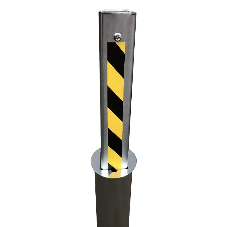 Steel Security Post Auto locking Parking Bollard Drop Down Square and Round Top