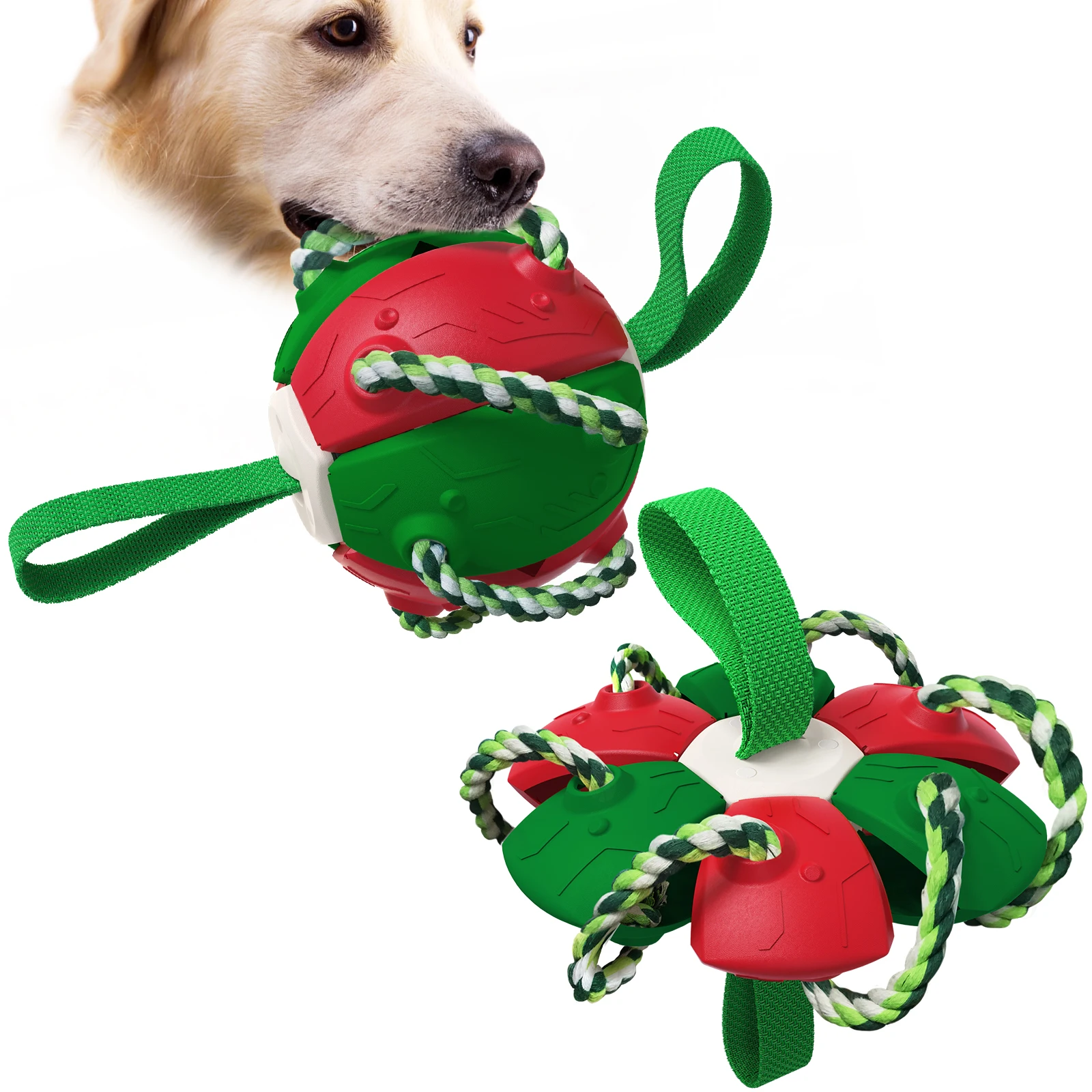 Interactive pet toy Dog Toy Football, Halloween Dog Balls with Grip Bottles, Interactive Dog Toys for Tug of War