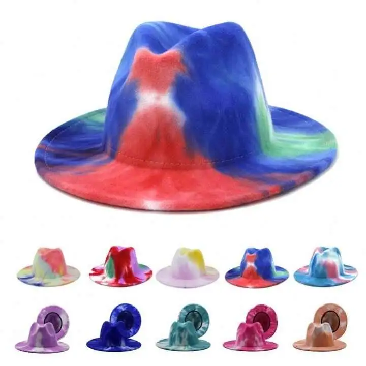 2022 wholesale Fedora Hats Women Fedora 2 Two Tone Hats Men And Women