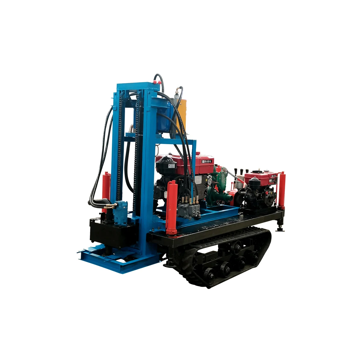 JSX-200 61HP 200 м глубокая портативная буровая установка дизельная гидравлическая гусеничная для водяных скважин