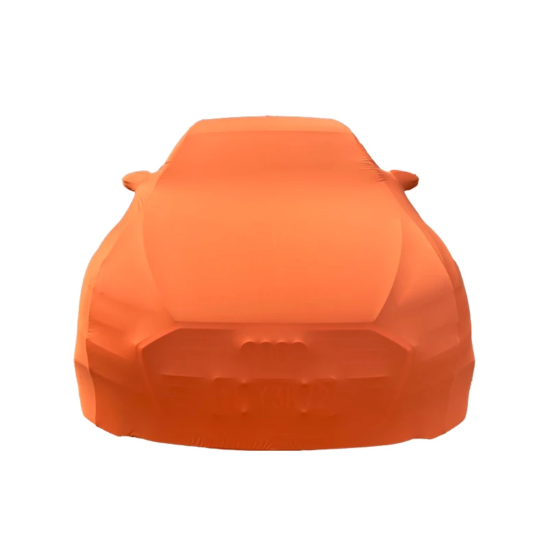 Custom logo super soft foldable portable satin indoor dustproof full car snow cover for bmw