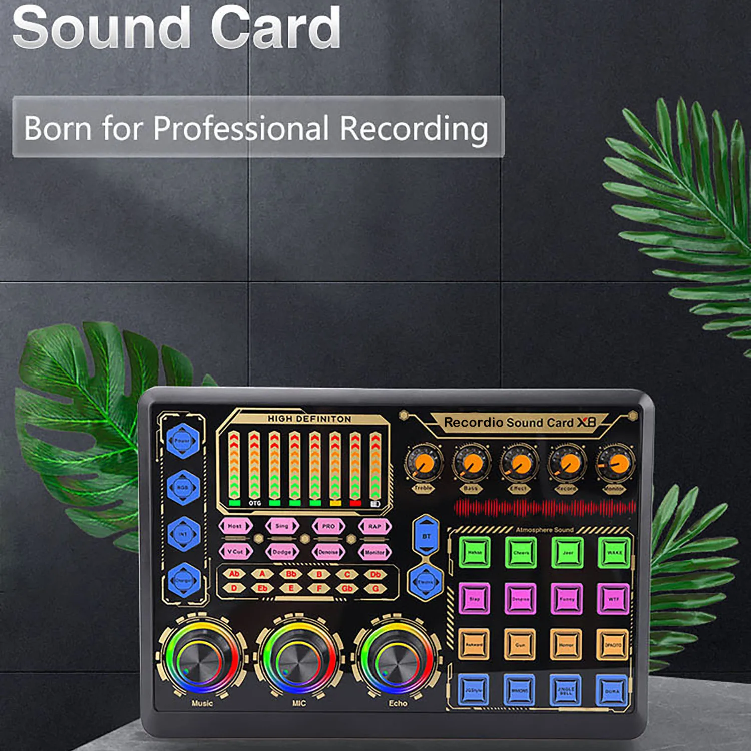 X8 SoundCard Live Broadcast professional studio recording karaoke audio interface External usb sound card