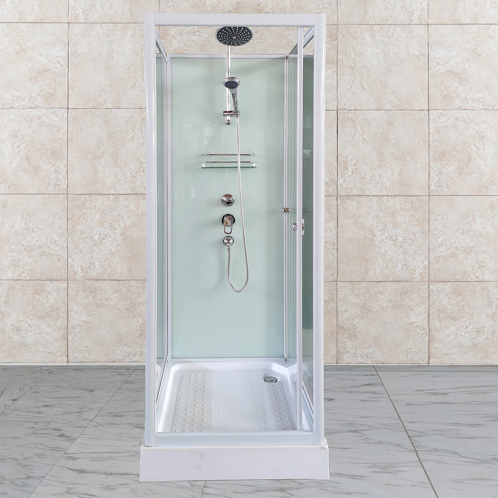 Factory wholesale OEM modern white simple small portable Multifunctional shower cabin room shower door with Acrylic Tray