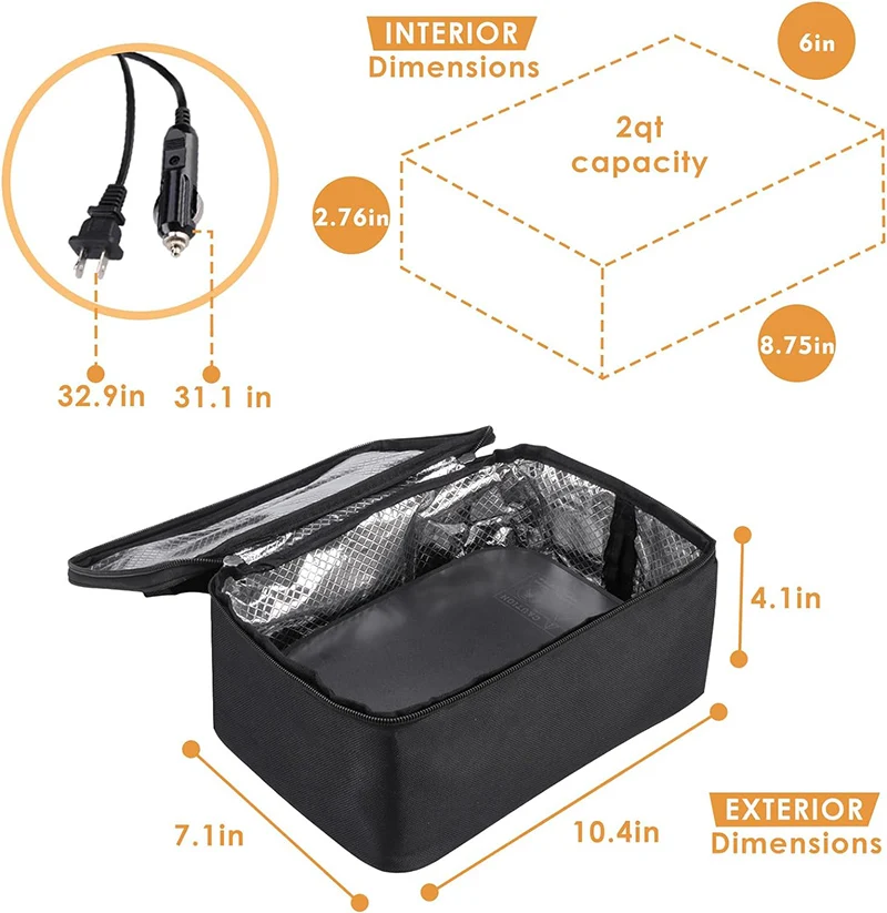 mini portable food cooker multi-function electric warmer for tempered glass container 12V 24V 110V 220V