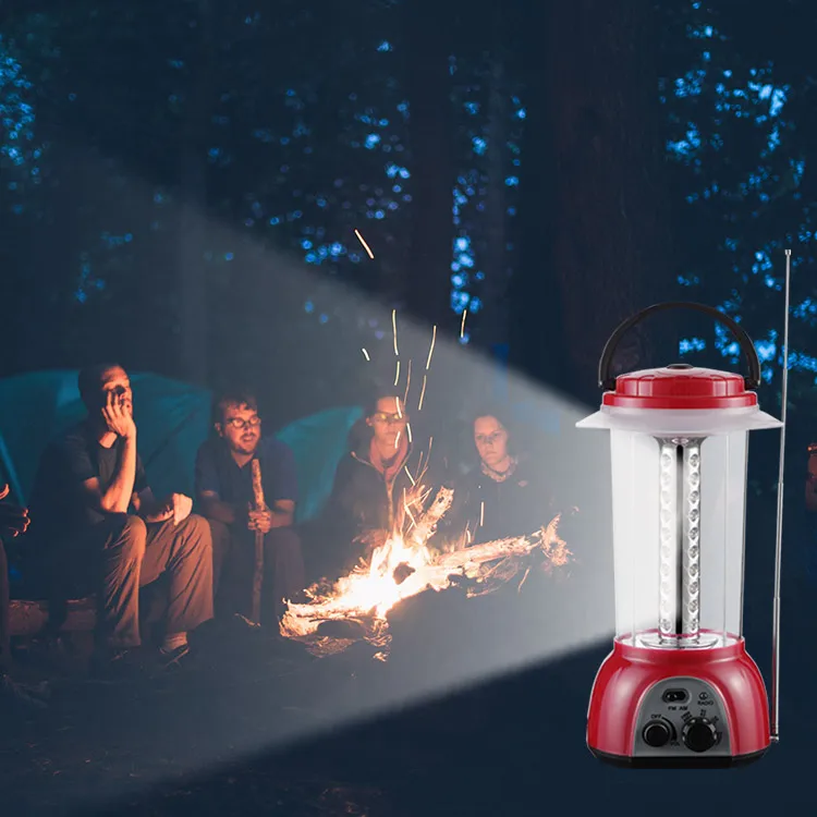 Multi-fonction lantern outdoor camping lantern FM AM function rechargeable lantern
