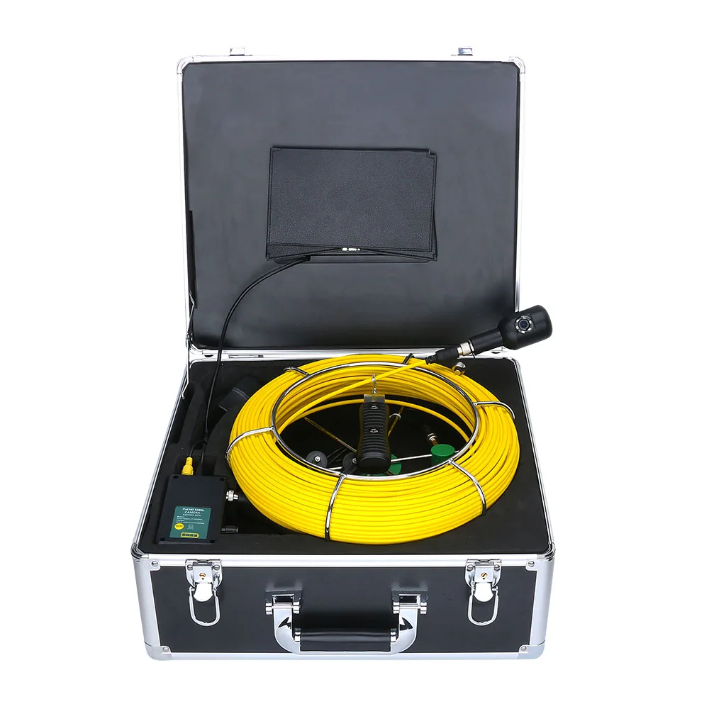 Aitdda 7inch  30M 1080P HD Dual Camera Lens Drain Sewer Pipeline Industrial Endoscope Pipe Inspection Video Camera