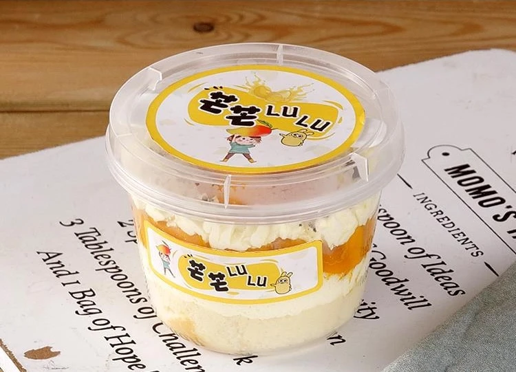 Clear Plastic Cups Ice Cream Snack Bowl Dessert Cups with lids and spoons