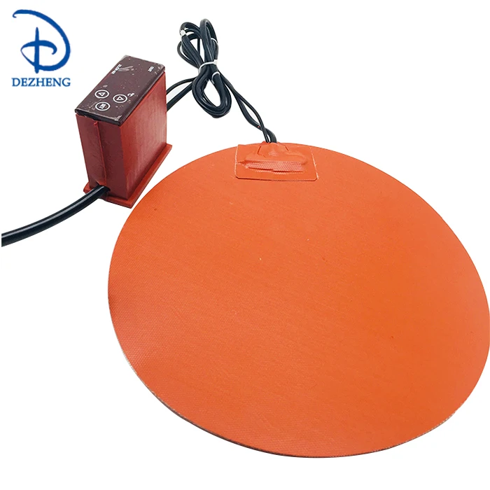 120V 220V 55cm Diameter Round Silicone Rubber Heater Pad Heating Mat with Digital controller 800W 1000W for 200L Oil Drum