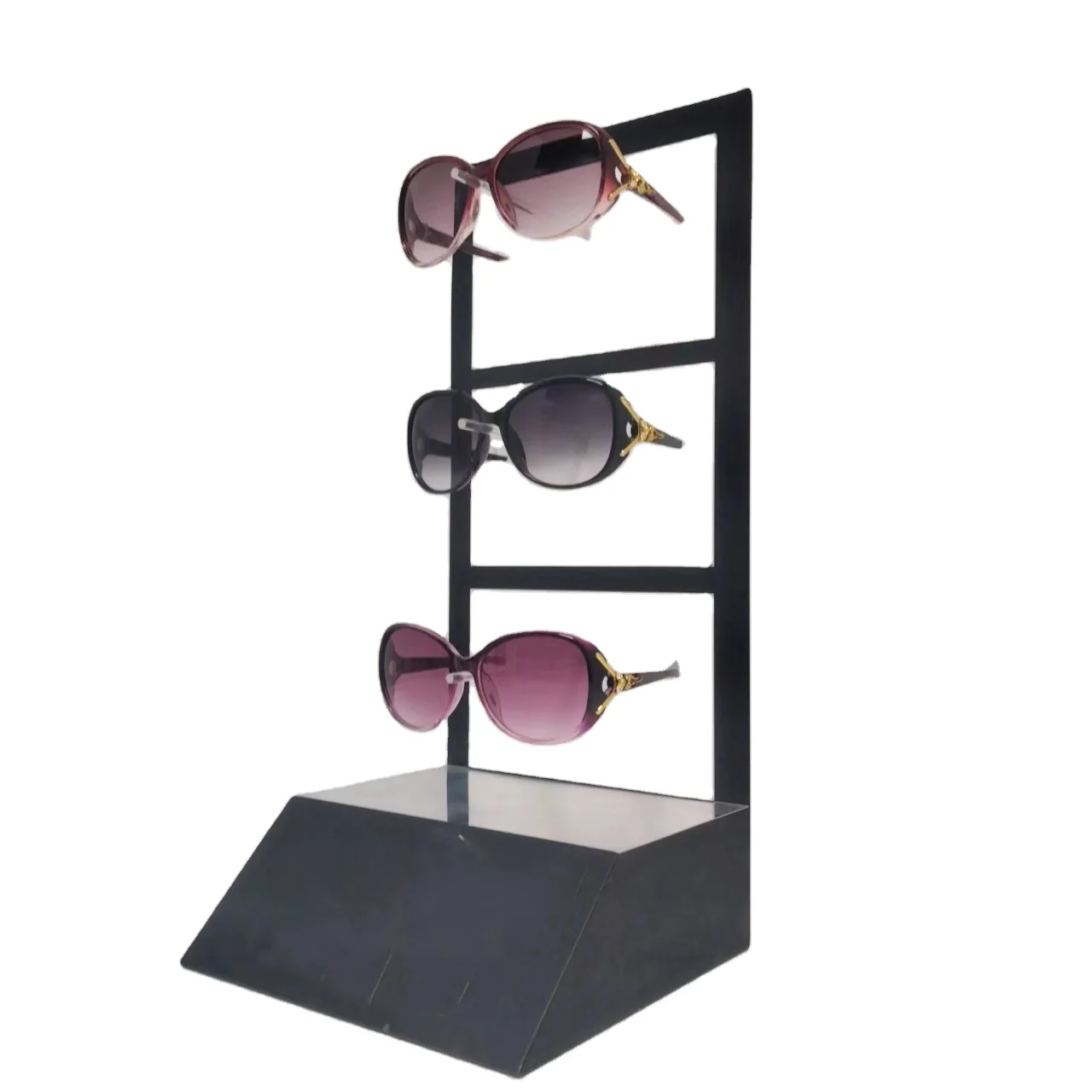 Custom Logo Wood and  Acrylic Fashion Eyewear Display Rack Customized Design Eyeglasses Display Stand